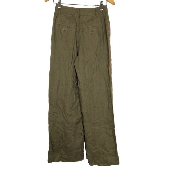 Madewell The Harlow Wide Leg Pants High Rise Linen Distant Surplus Green NWT 00 - Picture 8 of 11
